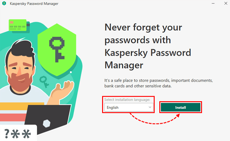 instalējiet Password Manager