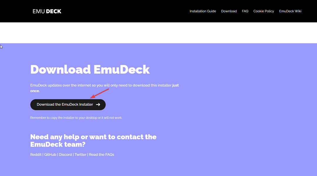Laden Sie das EmuDeck-Installationsprogramm herunter