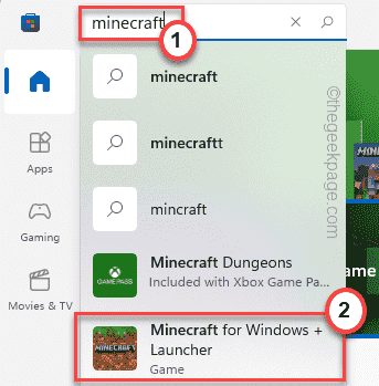 Minecraft Launcher aus dem Store Min
