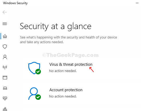 Windows-sikkerhed Virus og trusselsbeskyttelse