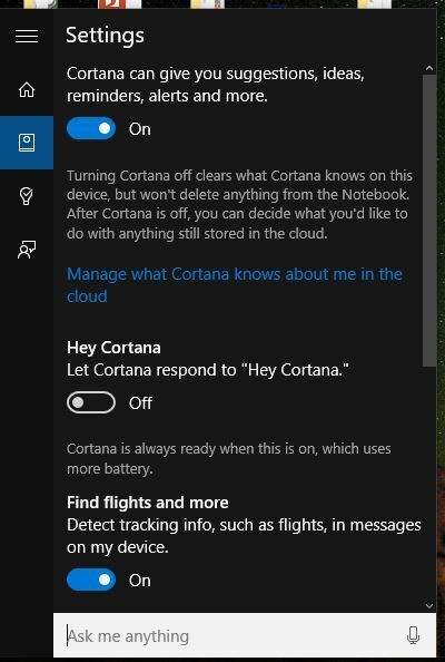 Търсенето в Cortana продължава да се появява