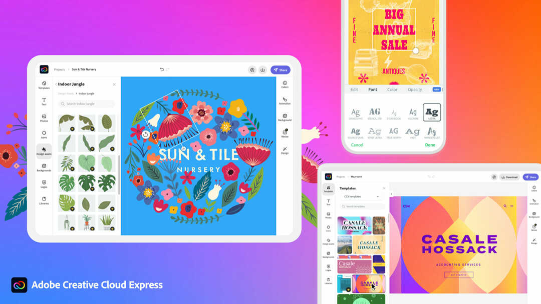 Puoi trovare l'app Creative Cloud Express di Adobe su Microsoft Store