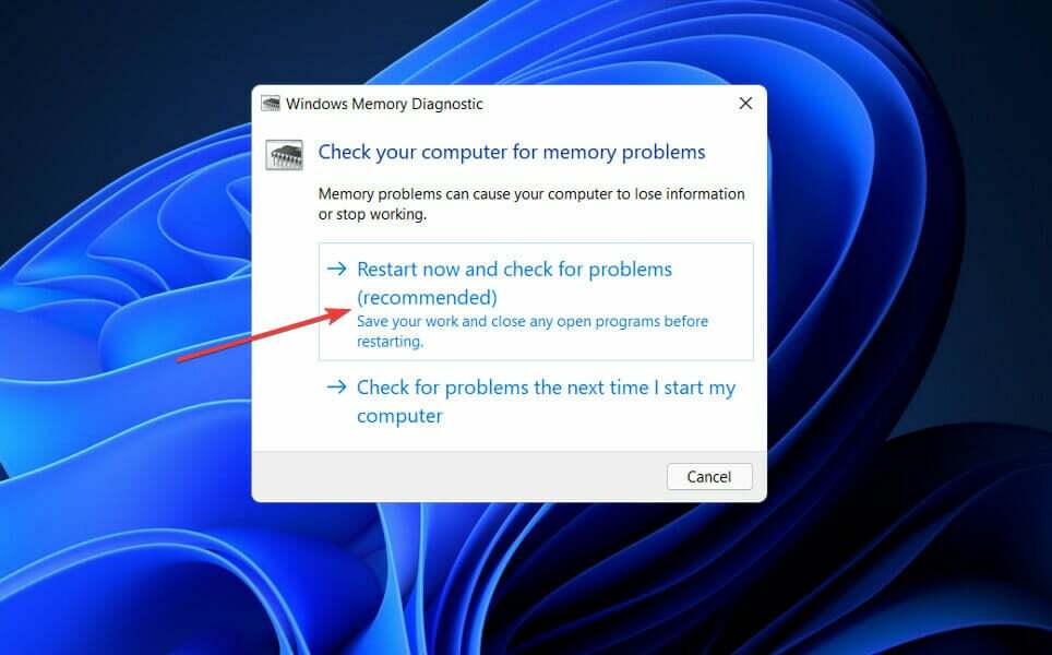 Error Verifikasi Keamanan Inti dari Opsi Diagnostik Memori Windows 11
