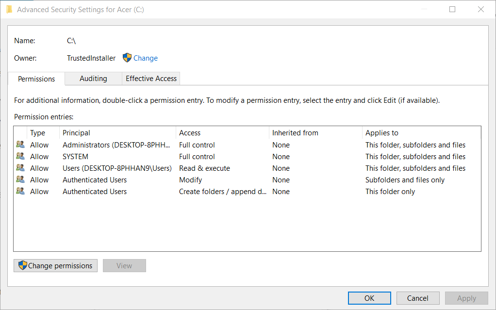 Chyba okna Advanced Security 0x80071771 ve Windows 10