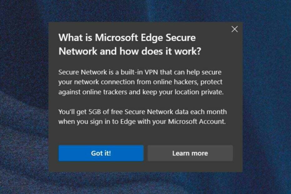 edge ข้อมูล VPN ในตัวฟรี