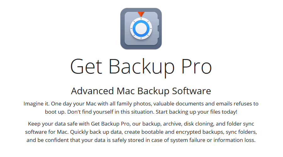 รับซอฟต์แวร์สำรองข้อมูล Backup Pro สำหรับ mac