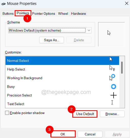 Comment réinitialiser les paramètres de la souris par défaut dans Windows 11/10