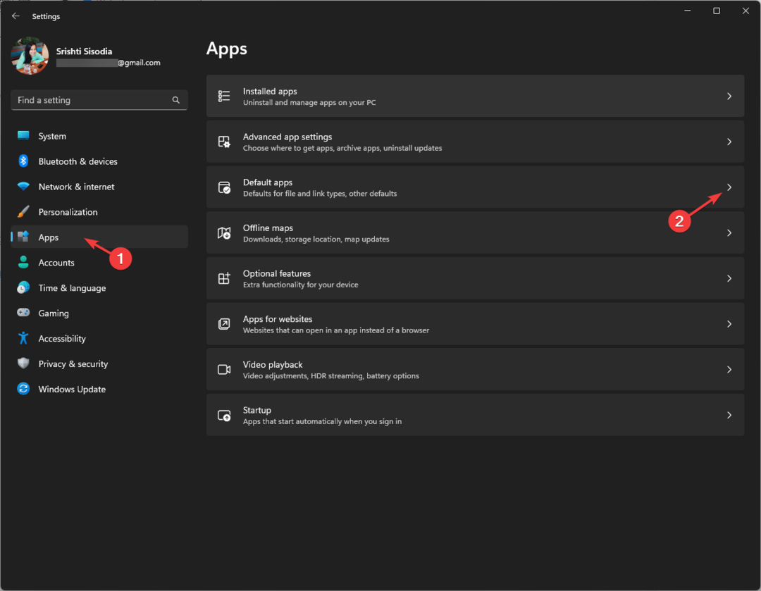 アプリ - 既定のアプリ - Outlook の既定のブラウザーを変更しますか?