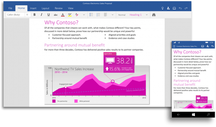 Gratis Microsoft Office Touch-appar tillgängliga för Windows 10-användare