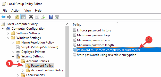 Det går inte att byta lösenord uppfyller inte komplexitetskraven