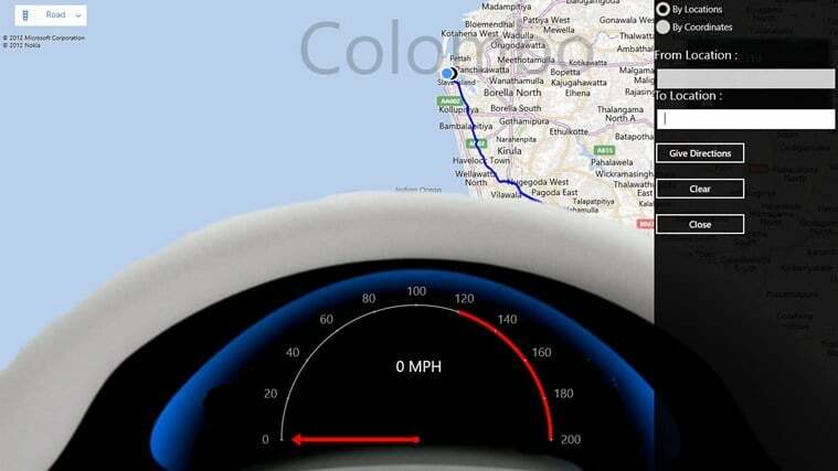 žemėlapis „Speedo Windows 8“ GPS programa