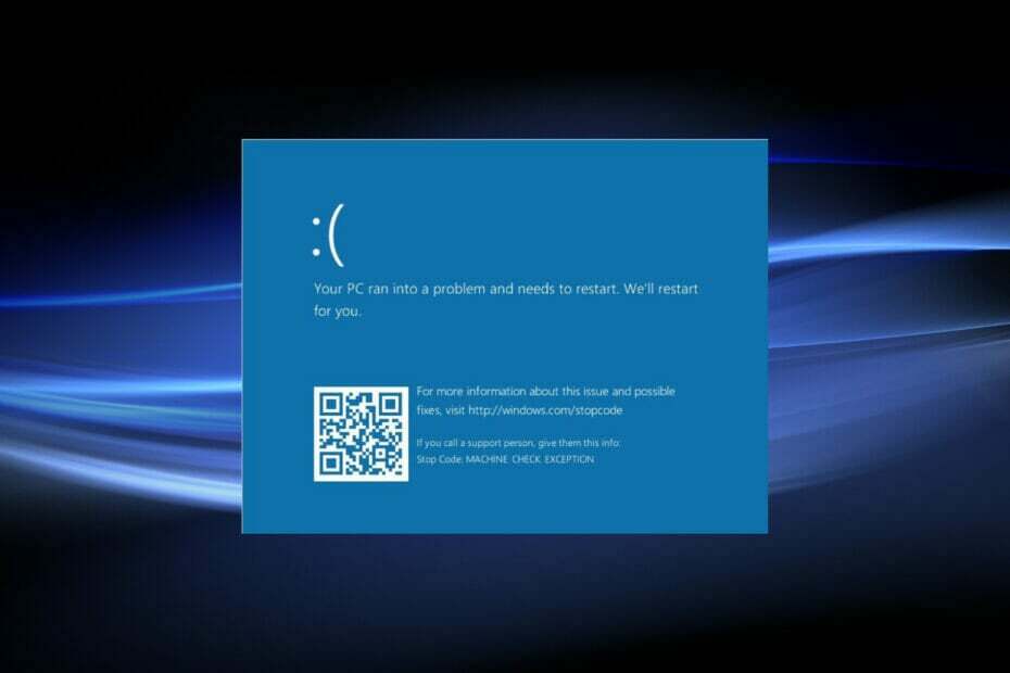 Konetarkistuspoikkeuksen BSOD-virhe Windows 11:ssä