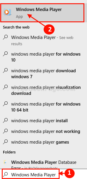 „Windows Media Player“ paieška