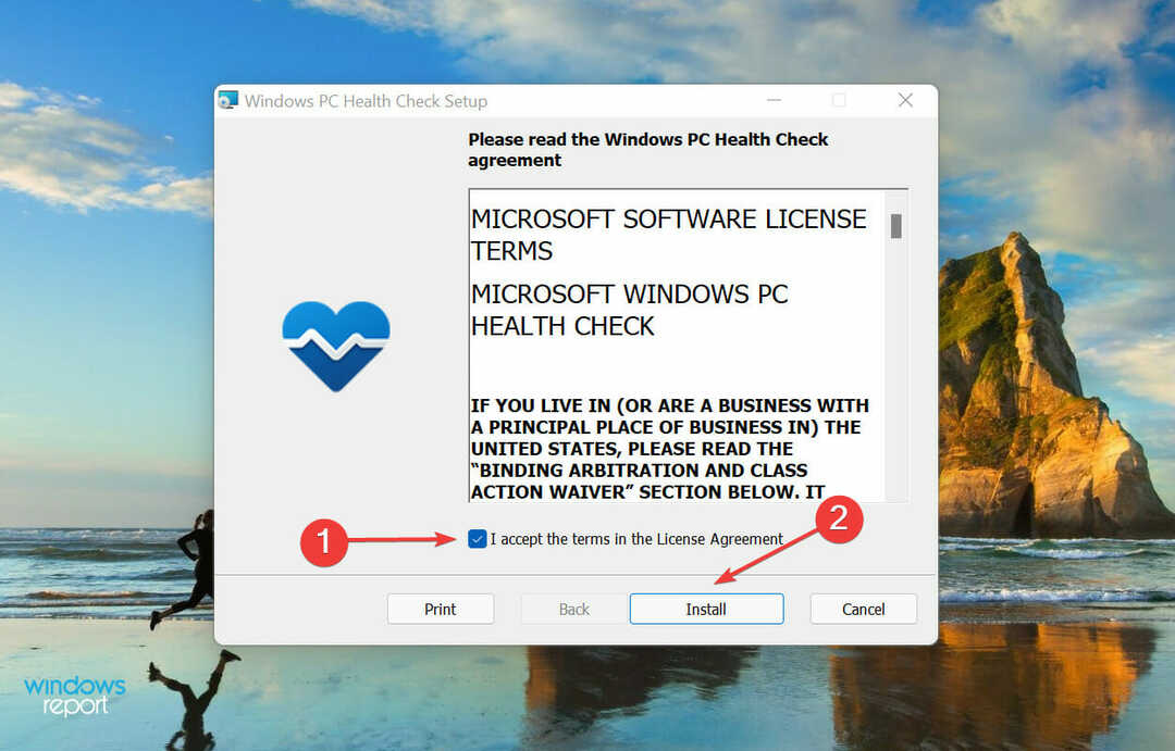 Instale la aplicación de verificación de estado de PC con Windows