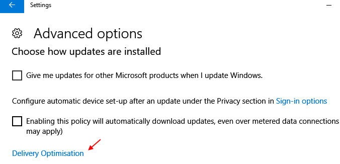 Оптимизация доставки Windows 10