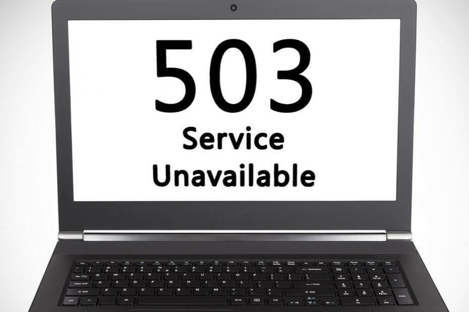 parandage HTTP tõrge 503 teenus pole saadaval