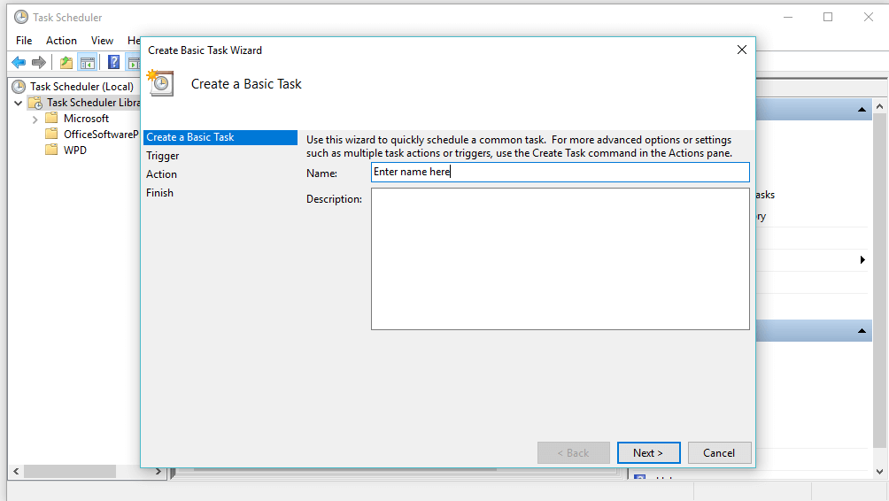 Windows'ta temel bir görev zamanlayıcı programı toplu iş dosyası oluşturun