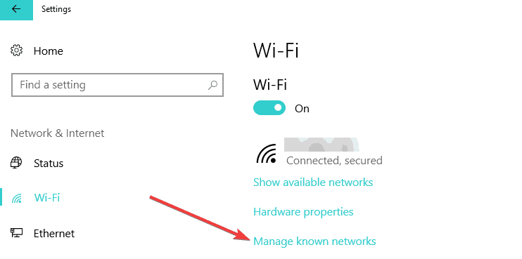 pārvaldīt zināmos wifi tīklus