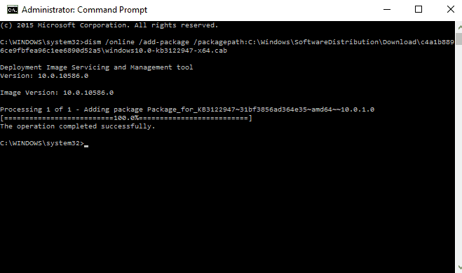 kb3122947 per errore di aggiornamento di Windows 10