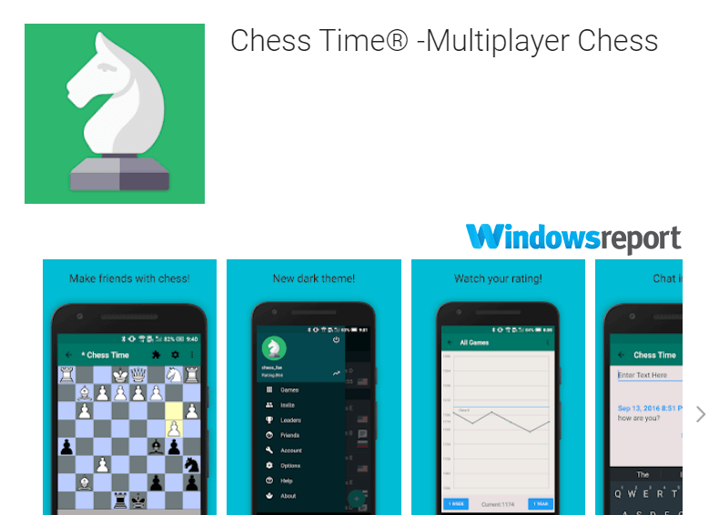 Application Chess Time (Windows) meilleure application d'échecs multiplateforme