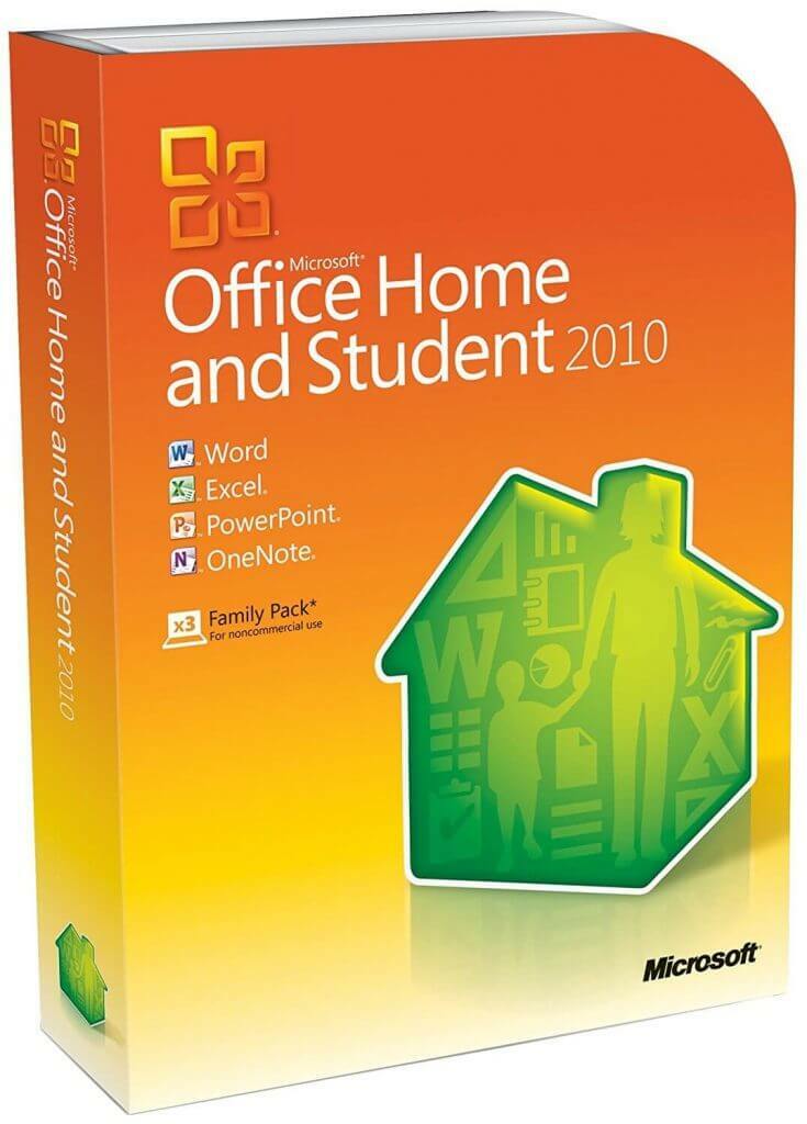 Paket Keluarga Microsoft Office Home and Student 2010, 3PC (Versi Disk)