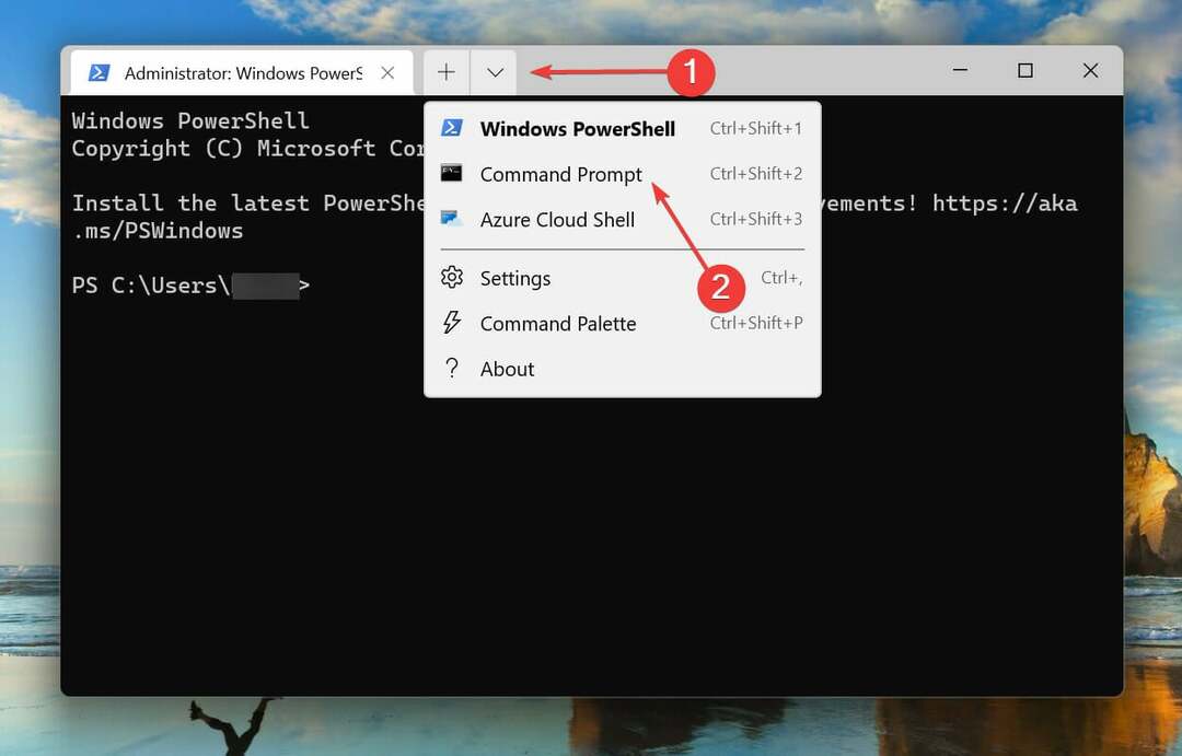 [コマンドプロンプト]タブを起動して、Windowsフィルタリングプラットフォームが接続をブロックしていることを修正します