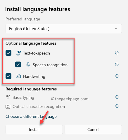 Instalar funciones de idioma Funciones de idioma opcionales Instalar mín.