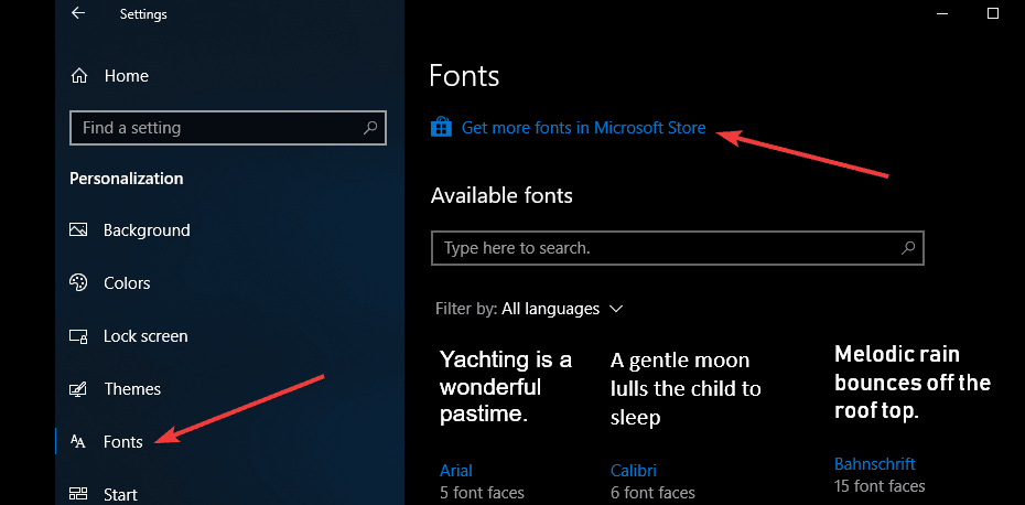 Актуализацията на Windows 10 април 2018 г. ви позволява да инсталирате шрифтове от магазина