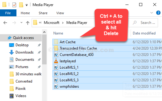 Fix: Windows Media Player-biblioteket fungerer ikke i Windows 10