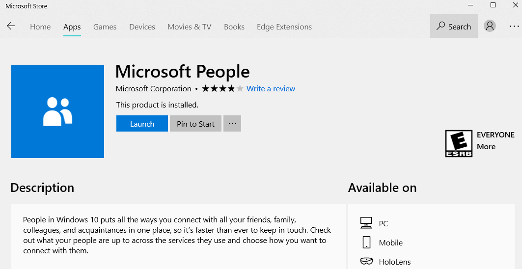 laadige alla Microsofti inimeste rakendus