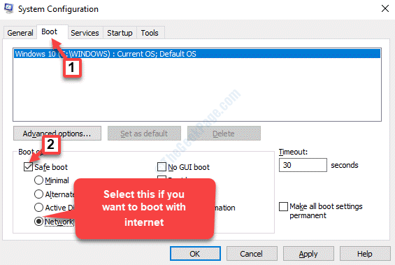 Systemkonfiguration Boot Safe Boot Check Netværk Anvend Ok