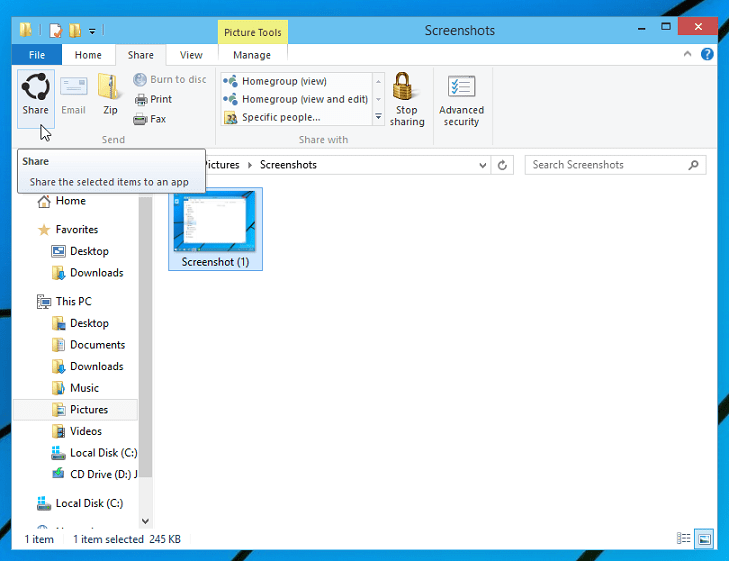 Windows 10 võimaldab teil faile jagada otse File Explorerist