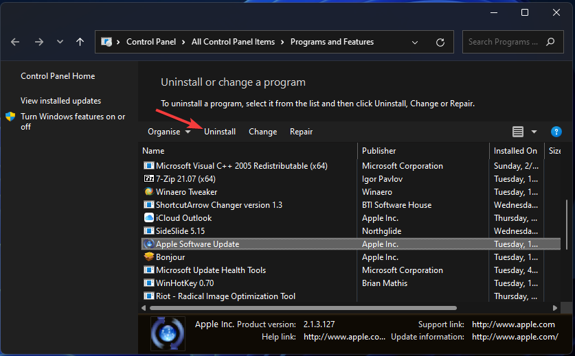 Параметр «Видалити» Windows 11 не розпізнає ipad