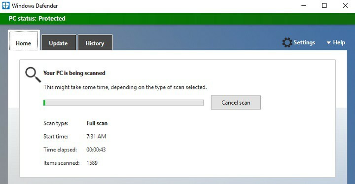 Creators Update, Windows Defender 중단, 사용자 보고서