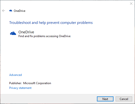 „onedrive“ diagnostikos įrankio „Windows 10, 7“ naudojimas