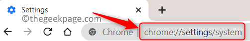 Chrome-innstillinger System Min