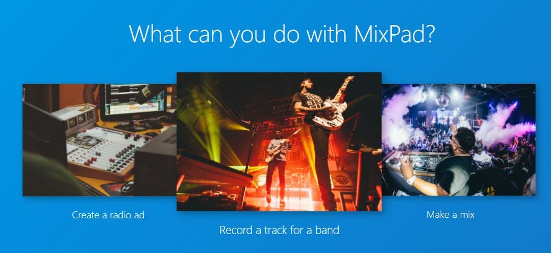 شعار برنامج تسجيل المسارات المتعددة MixPad