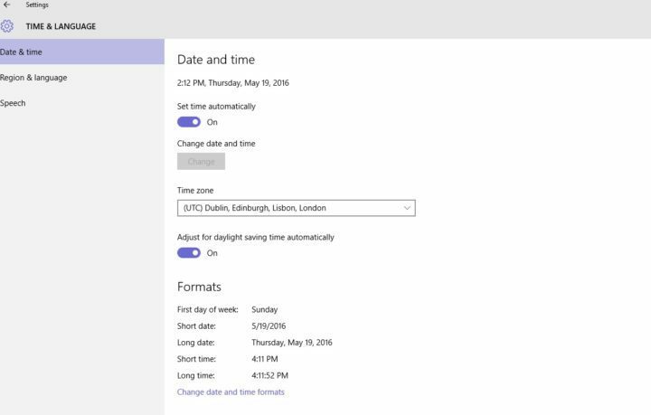 Problémy s formátem času hodin a kalendáře opravené v nejnovější verzi Windows 10