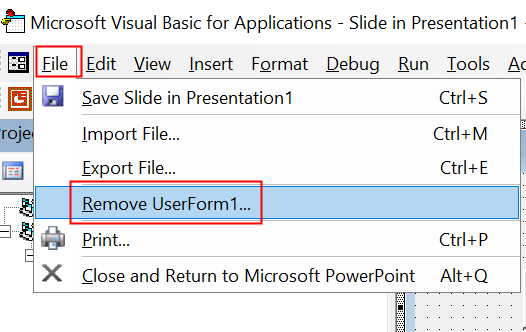 Visual Basic Fjern formular Min