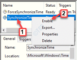 Sincronización de tiempo Sincronización de tiempo Haga clic con el botón derecho Activar