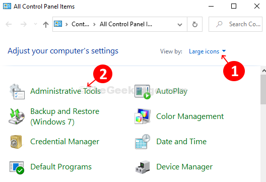 Skats pēc lielām ikonām Administratīvie rīki Windows atmiņas diagnostika