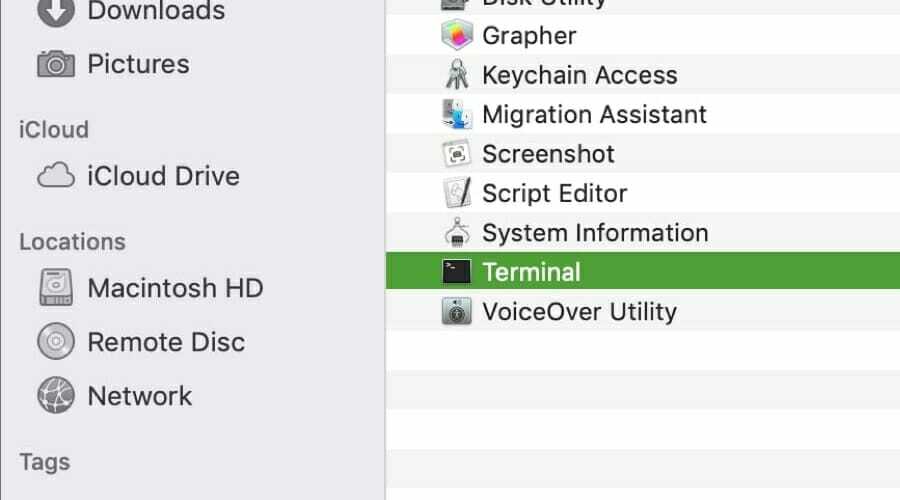 terminali otsetee ei saa Mac-is zip-faili avada