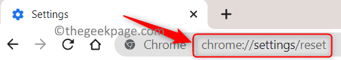 Min. De redefinição das configurações do Chrome