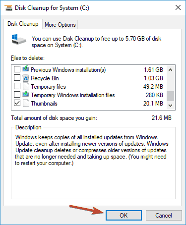 Impossibile eliminare i file Internet temporanei Windows 10