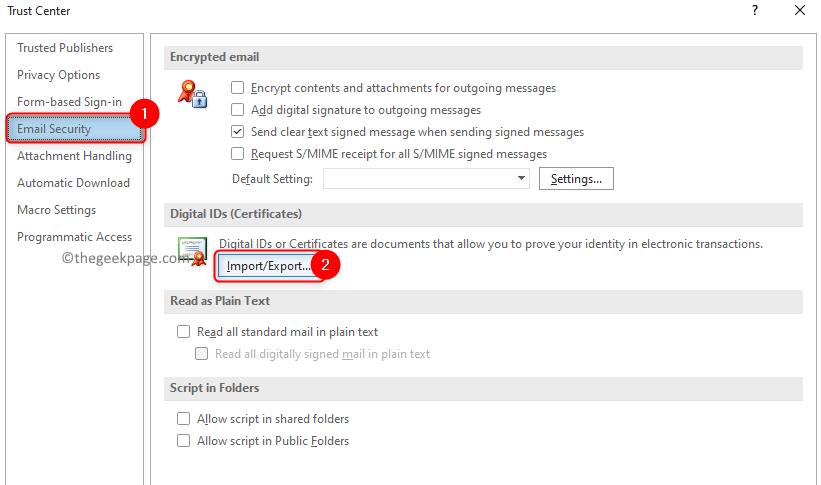 Kako namestiti potrdilo S/MIME v Outlook v sistemu Windows 11/10