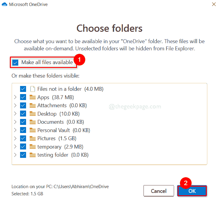 Windows11のOneDriveで同期する特定のフォルダーを選択する方法