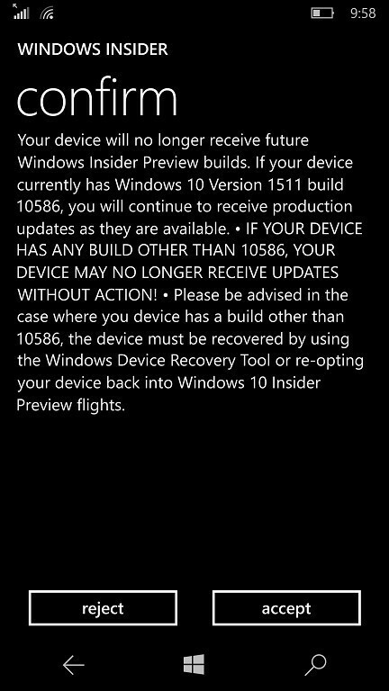 actualización de firmware de windows 10 mobile