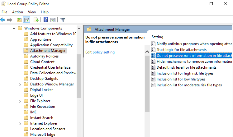 Kuidas keelata failide allalaadimise blokeerimine Windows 10-s