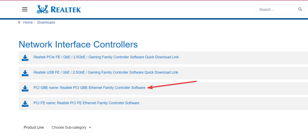 Realtek PCIe GBE Family Controller-stuurprogramma voor Windows