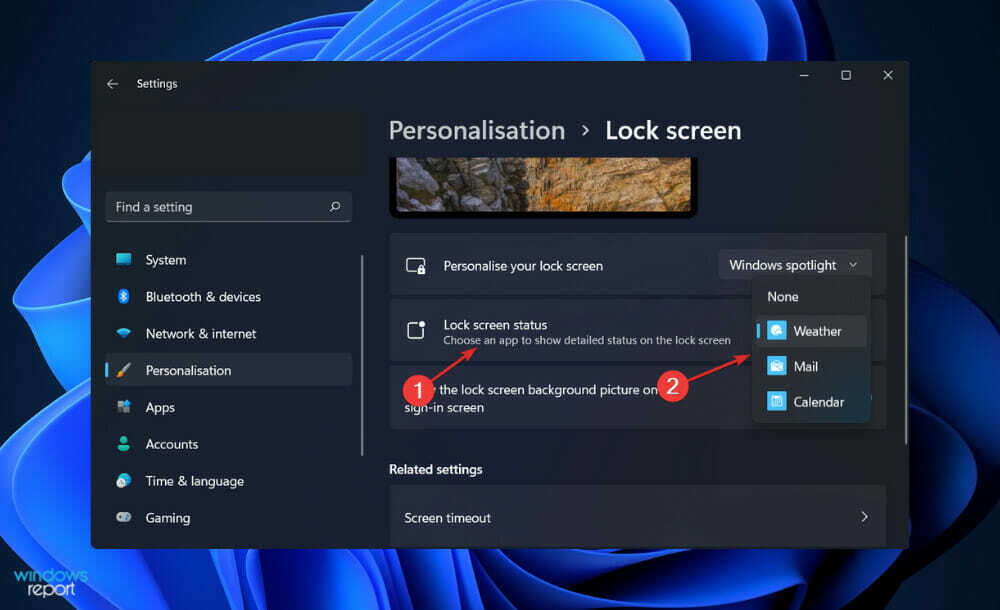 screen-status personalizza la schermata di blocco di Windows 11